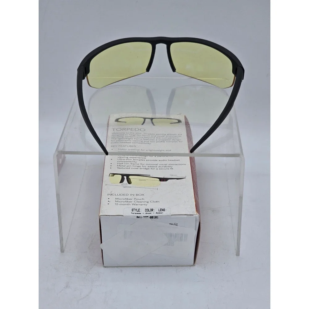 Gunnar Torpedo Gaming Glasses Unisex One Size Onyx Amber Blue Light - Excellent